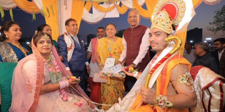 To commemorate Shri Ram Mandir Pran Pratistha Mahotsav SRKKF organizes Ramayana themed mass marriage of 84 couples in Surat