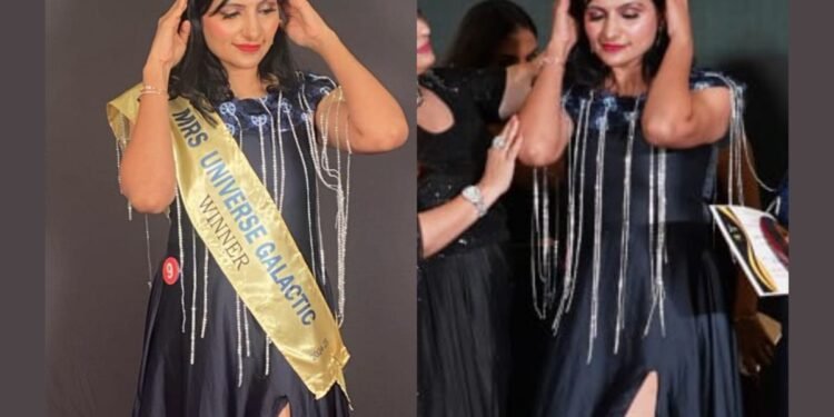 Dr. Sushma T J, won the title of Mrs. Universe Galactic-2024 in the Miss and Mrs. Universe Galactic 2024 at Mumbai