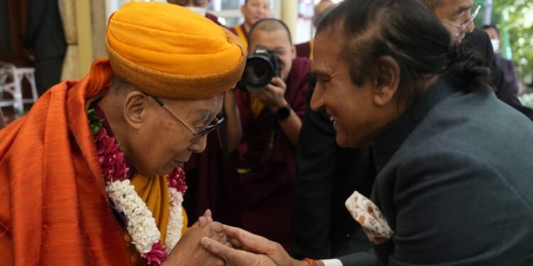 Dr. Dinesh Shahra, Pioneer of the Yellow Revolution, Meets the Tibetan Spiritual Leader the Dalai Lama in Dharamshala