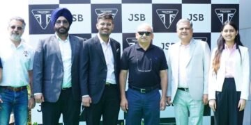 Mr Rakesh Sharma unveils Triumph Dwarka Showroom with JSB Group