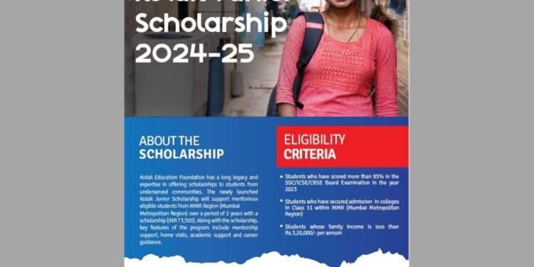 Kotak Education Foundation announces 1000 scholarships under Kotak Junior Scholarship Programme for 10th+ Students in Mumbai