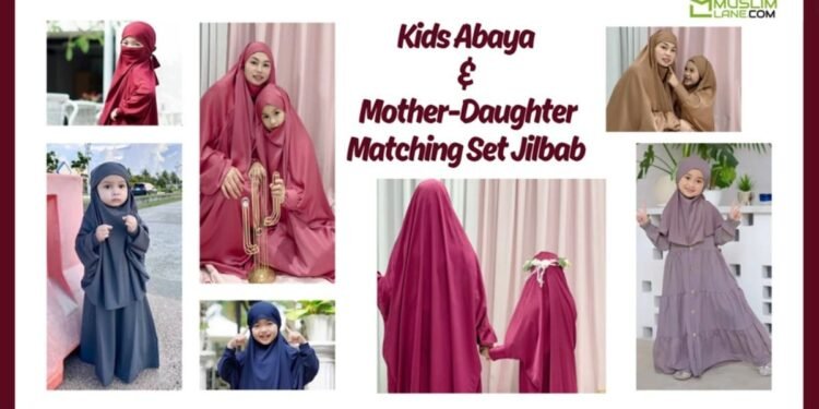 Kids Abaya, Matching Daughter and Mother Abaya Jilbab Trending Modest Fashion by Muslim Lane