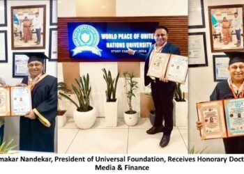 Dr. Padmakar Nandekar, President of Universal Foundation, Receives Honorary Doctorate in Media And Finance