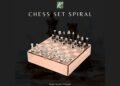 Exquisite Hexagonal Chess Set by KOLLAGE on Polished Glass Board: A Luxurious Gift for Chess Enthusiasts