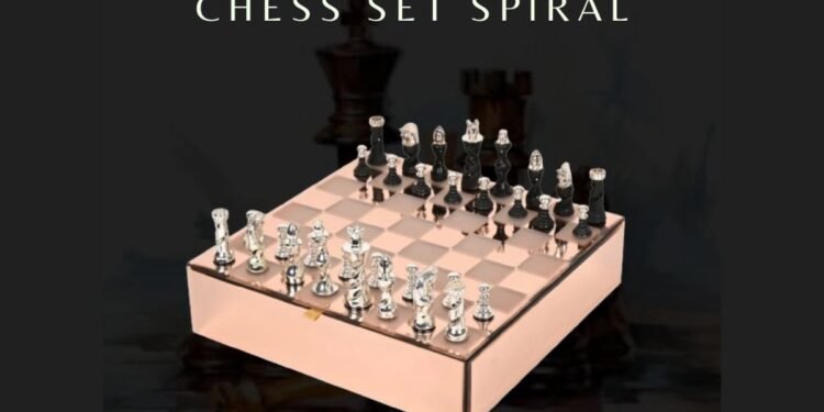 Exquisite Hexagonal Chess Set by KOLLAGE on Polished Glass Board: A Luxurious Gift for Chess Enthusiasts