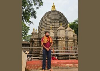 Tapan Acharya Seeks Blessings at Kamakhya Temple Guwahati Assam, Ahead of Roll Ball Federation Cup in Shilong