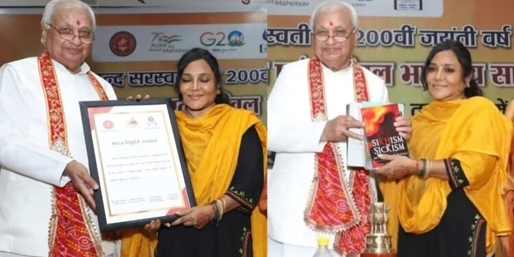 Author Dr Vaidehi Taman Receives Bharat Vibhuti Samman from Kerala Governor Arif Mohammad Khan