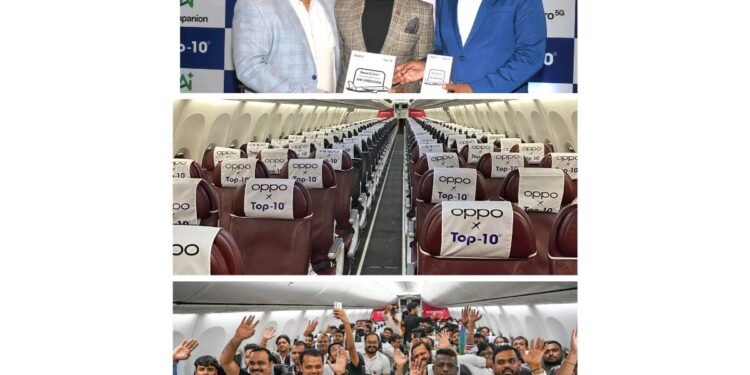 Top-10 Retails Pvt. Ltd. and Oppo Mumbai Host World’s First In-Flight Phone Unboxing Event