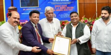 Dr. Mohammed Khan honoured with BHARAT MAHAN at the Prestigious Dr. APJ Abdul Kalam Award 2024