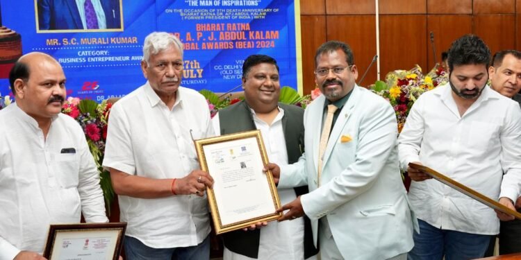 Multi-Industry Magnate Dr. S.C. Muralikumar Honoured with Global Business Entrepreneur Award at the Dr. APJ Abdul Kalam Award 2024