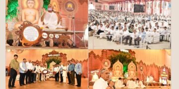 Grand civic felicitation of Acharya Shri Mahashraman in Surat