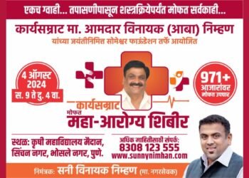Enthusiastic Response to 2nd Phase of Karyasamrat Free Mega Health Camp: Sunny Vinayak Nimhan Appeals for Free Health Check-ups at 36 Locations