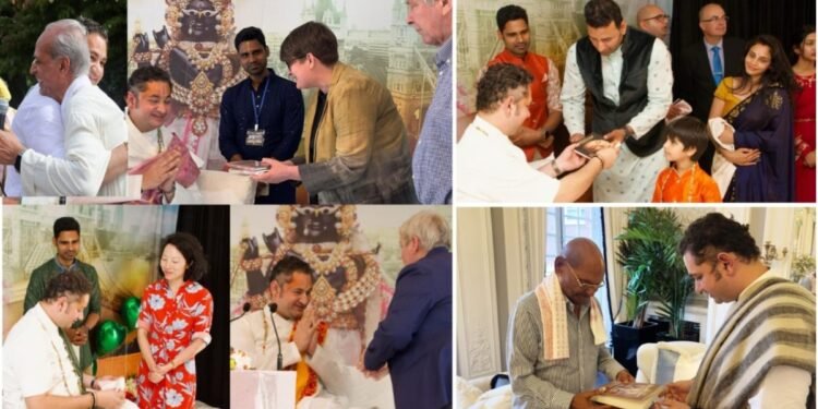 UK MPs Gather at Shri Pundrik Maharaj’s Bhagwat Katha at Sindlesham Court, Wokingham, UK