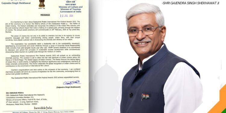 Tourism Minister Gajendra Singh Shekhawat Extends Best Wishes for Dadasaheb Phalke Film Awards 2025