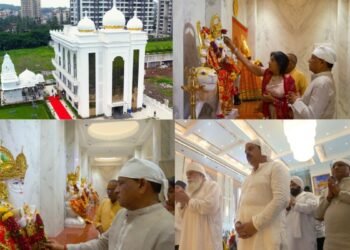 The magnificent temple gurudwara and satsang hall established by Shri Mahesh Agarwal ji