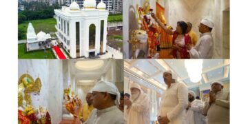 The magnificent temple gurudwara and satsang hall established by Shri Mahesh Agarwal ji