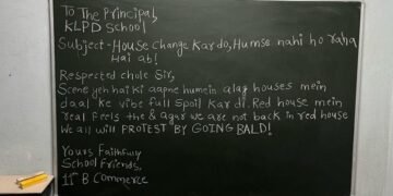 School students of KLPD school, Go Viral with Bald Protest Over House Reshuffle