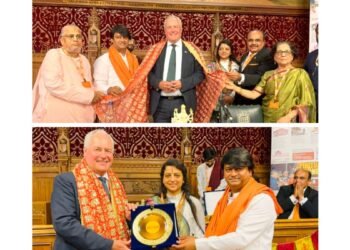 British Parliament Hosts First Pre-Navratri Awards Ceremony with Shri Rajrajeshwar Guruji and Other Distinguished Members