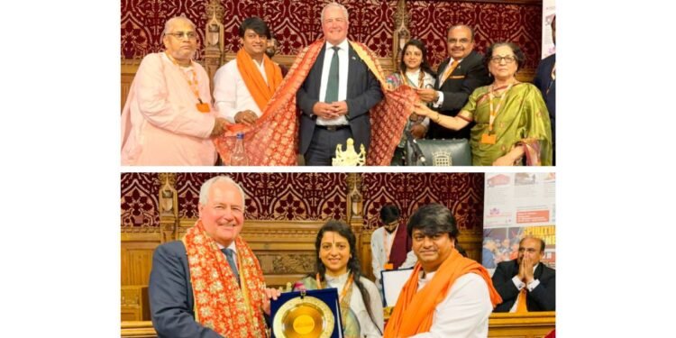 British Parliament Hosts First Pre-Navratri Awards Ceremony with Shri Rajrajeshwar Guruji and Other Distinguished Members