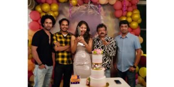 The upcoming SAAREE film unit celebrated their heroine Aaradhya Devi’s Birthday at RGV DEN