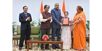 Vice President Jagdeep Dhankar Presents the 25th Lal Bahadur Shastri National Award to Rajashree Birla
