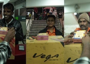Helmet Distribution Campaign for Delivery Partners by Vega X AOB X Possibilitea
