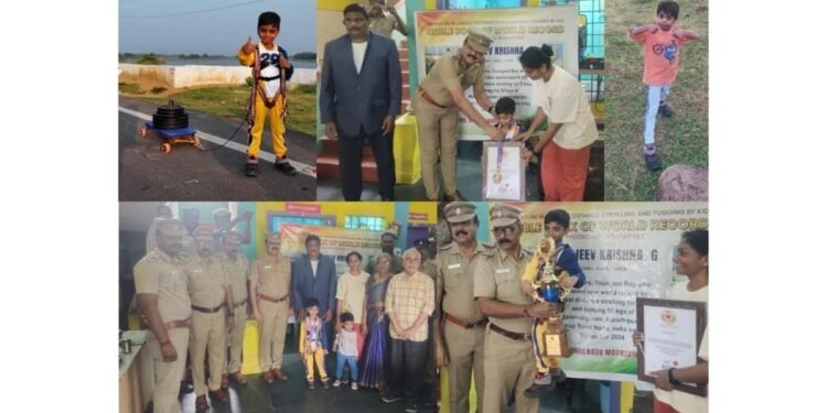 5-Year-Old Sanjeev Krishna Sets World Record – Strolls 5 Kilometers Tugging 50 Kilograms