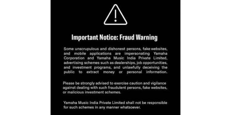 Yamaha Music India Warns Against Fraudulent Investment and Recruitment Scams