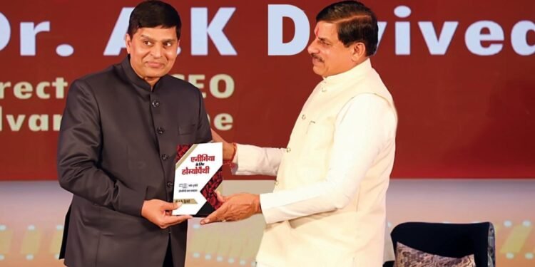 Dr. AK Dwivedi Presents His New Book, Homeopathy for Anemia to Madhya Pradesh CM Dr. Mohan Yadav