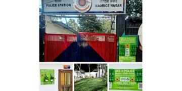 Smiling Tree Turns Maurice Nagar Police Station Green with Vertical Gardens and Blooming Flowers