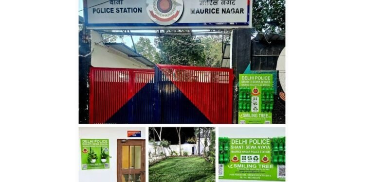 Smiling Tree Turns Maurice Nagar Police Station Green with Vertical Gardens and Blooming Flowers