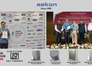 Askon Becomes India’s First Company With BIS Certification (ISI Mark) And India Design Mark For Hand Dryers