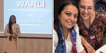 Nimishaben Parekh praised for adding Warli art into her designs at the Mehndi Conference in London