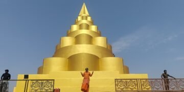 Grand 52-Foot Permanent Siddh Mahamrityunjay Yantra Nears Completion in Hisar