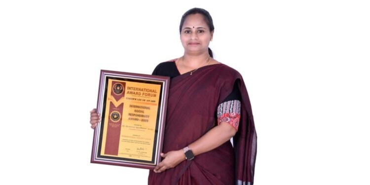 Breaking Barriers Mrs Bhuvaneshwari Ramesh Kumaar Wins International Social Responsibility Award 2025