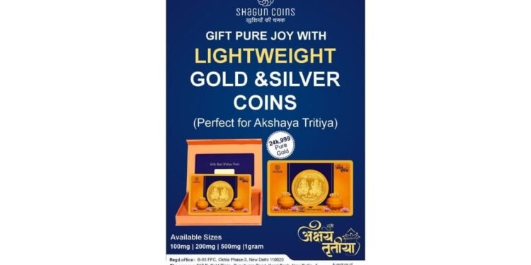 Shagun Coins Offers Affordable Lightweight Gold and Silver Coins for Every Occasion