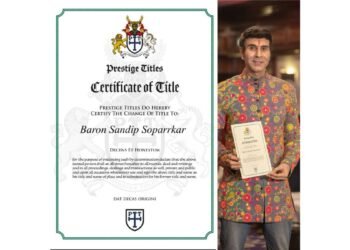 Distinguished Dance Pioneer: Sandip Soparrkar Honored with Baron Title in London