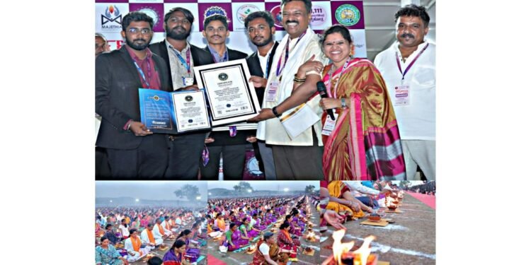 Historic Agnihotra Ceremony Sets Nobel World Record with Participation from 11,111 Households in Dharwad