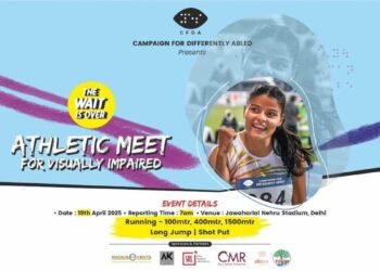 Athletic Meet for Visually Impaired on 19th April 2025 at Jawaharlal Nehru Stadium, Delhi