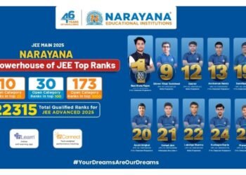 Narayana Educational Institutions Shine Bright in JEE Main 2025 with Top Results