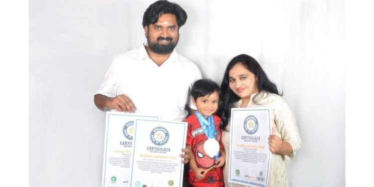 Rudra Vignesh Iyer Achieves His Third World Record in Just 2 Years, 8 Months