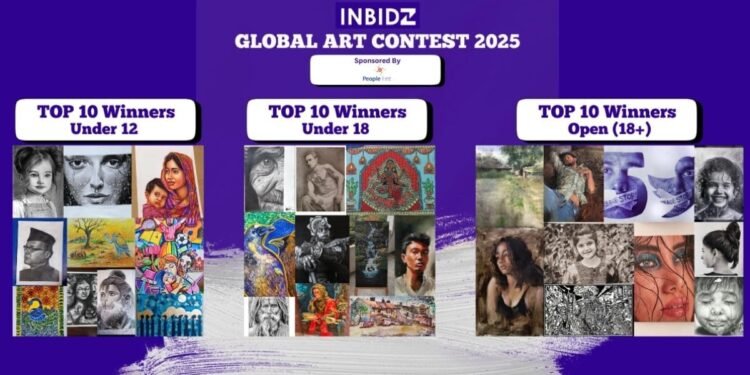 InBidz Global Art Contest 2025 Announces Top 10 Winners in All Age Categories