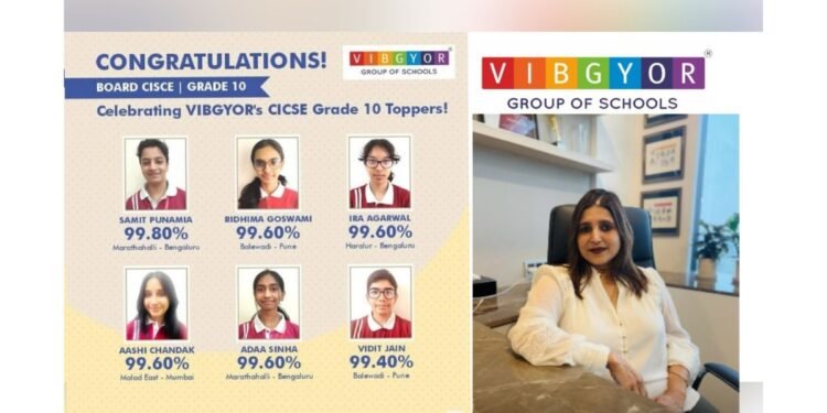 VIBGYOR High Students Achieve Top Scores in ICSE 10th Board Examinations