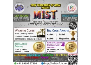 Cube Federation of India and Mindgamez Announce MIST 2025 Monsoon SpeedCubing Tournament
