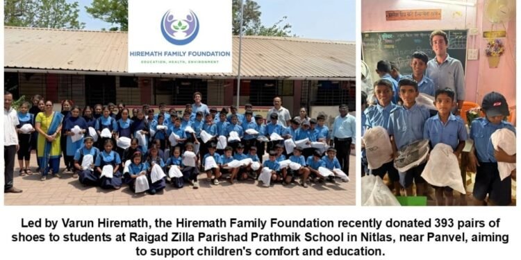 Varun Hiremath Leads Initiative to Donate Footwear to Rural School Children in Maharashtra