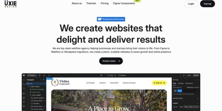 Uxie.design | Webflow Development Agency in India with 1000+ Component Library for Fast, Affordable Websites