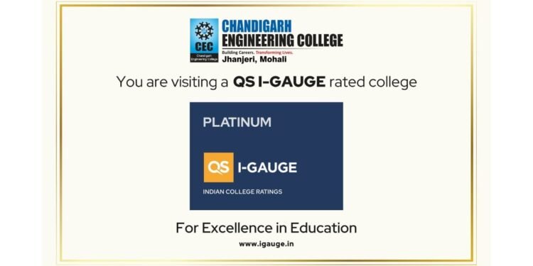 CGC Jhanjeri, Mohali Becomes First in North India to Achieve QS I-GAUGE Platinum Rating Across All Parameters