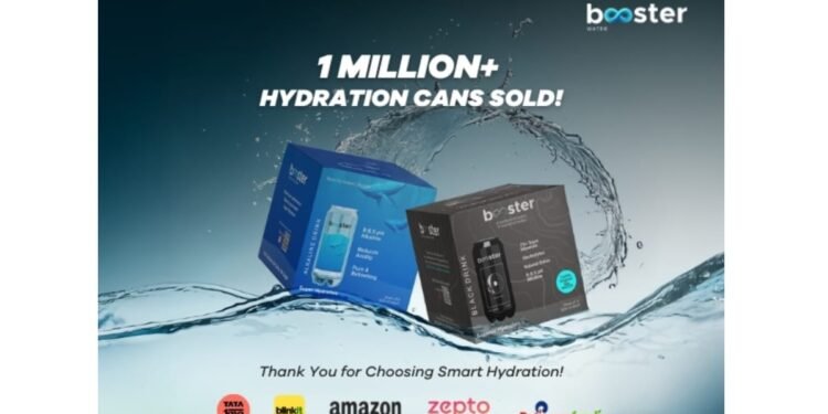 Booster Water Crosses 1 Million Hydration Cans, Milestone in India with Its Alkaline and Black Water Drinks