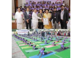 Sri Shankari Yoga Institute Marks 13 Years with International Yoga Day And New World Record Celebration