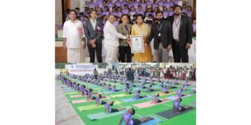Sri Shankari Yoga Institute Marks 13 Years with International Yoga Day And New World Record Celebration